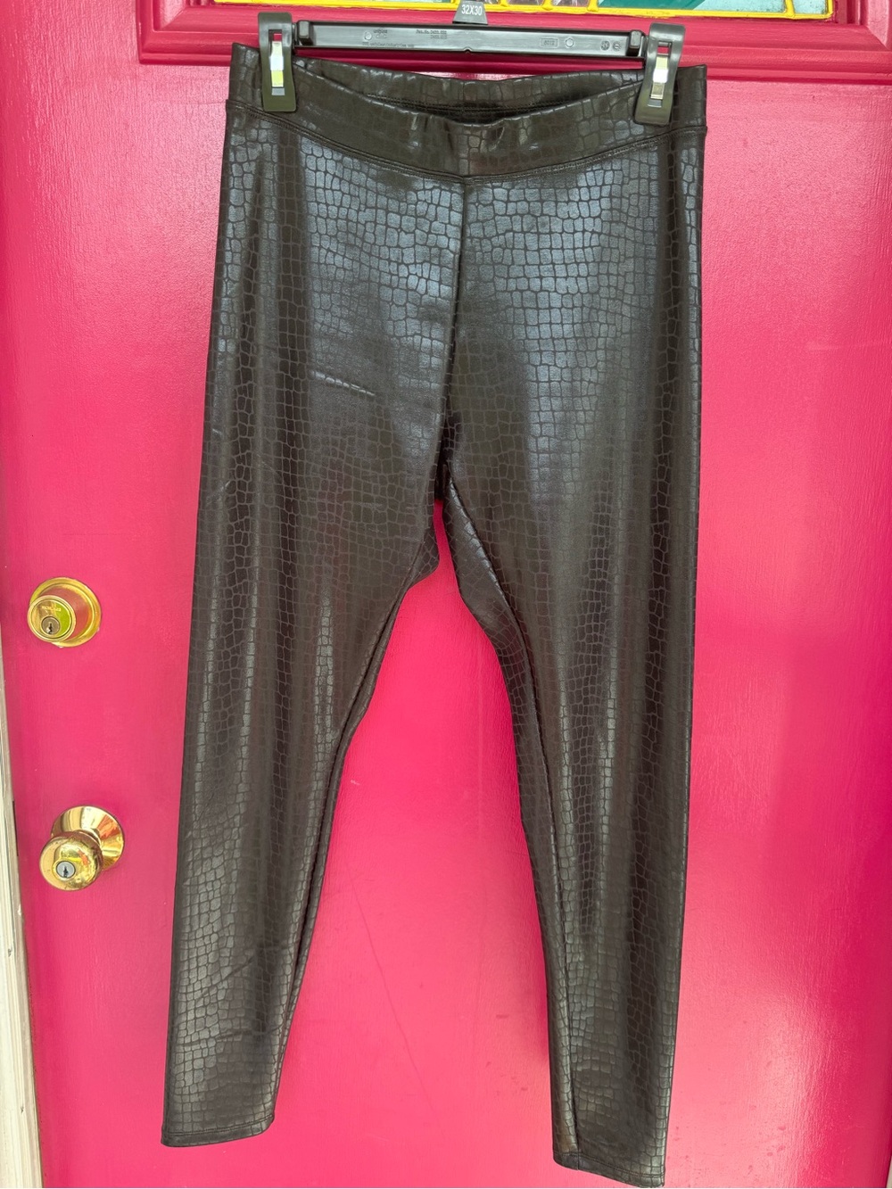 Express pleather reptile print leggings